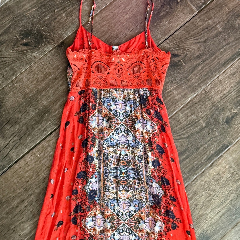 Intimately Free People Morning Song Maxi Dress, Cherry Combo,XS (NWOT) - Picture 12 of 15
